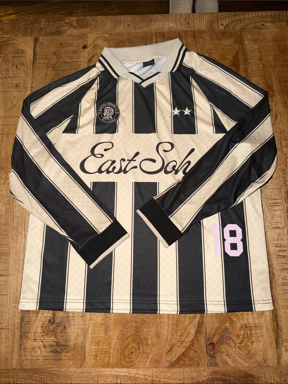 Cotton On Long Sleeve Striped Jersey in Cream & Black